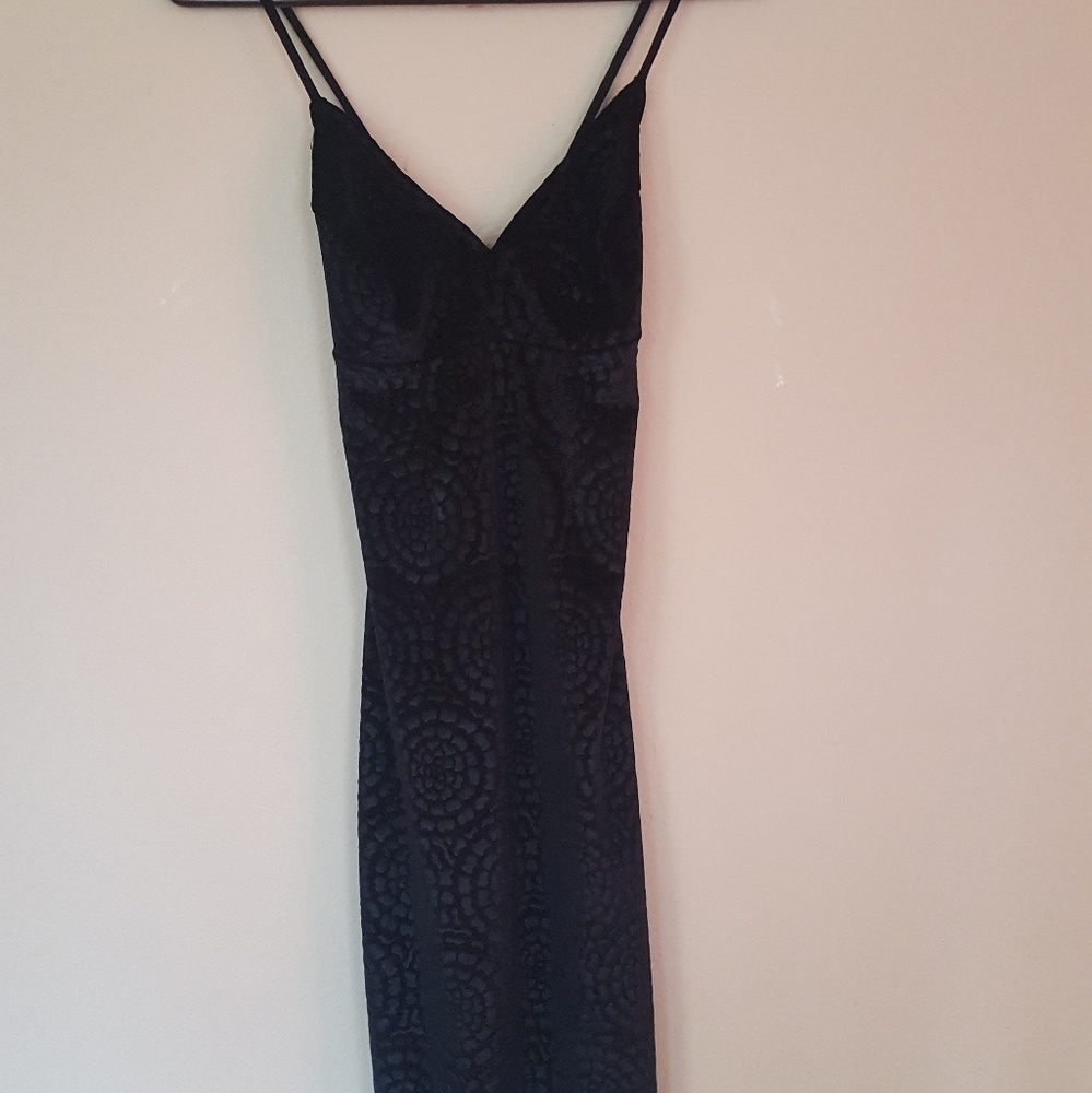 Little Black Dress with velvety Mandala pattern